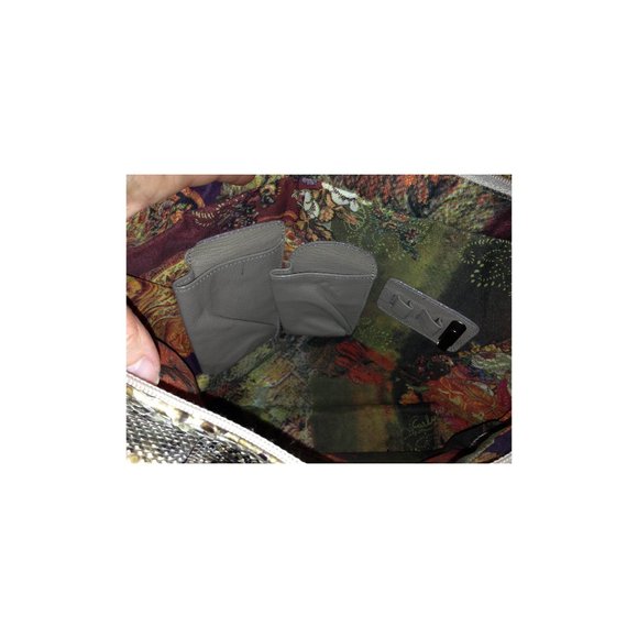 Authentic New Unused GENUINE natural beige brown PYTHON Carlos Falchi tote bag - Picture 11 of 11